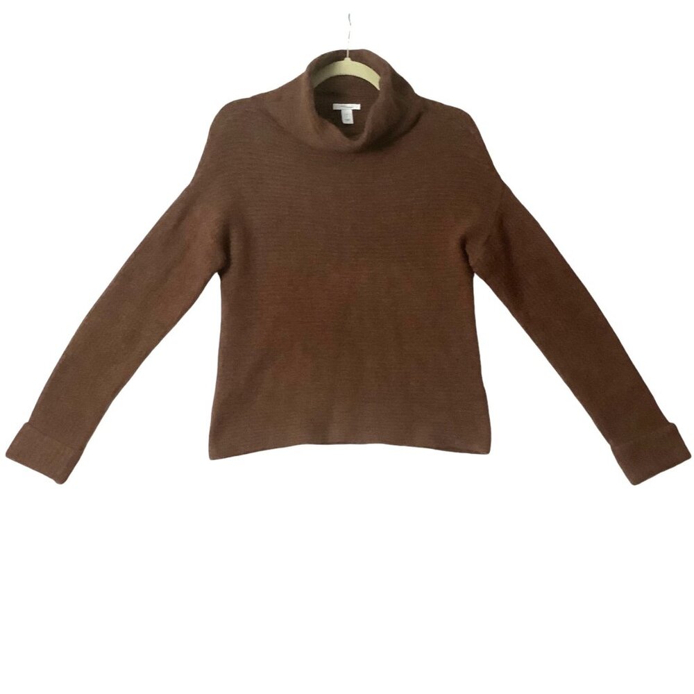 Daily Ritual Cozy Brown Cowl Turtleneck Sweater Women Size Small Wool Blend